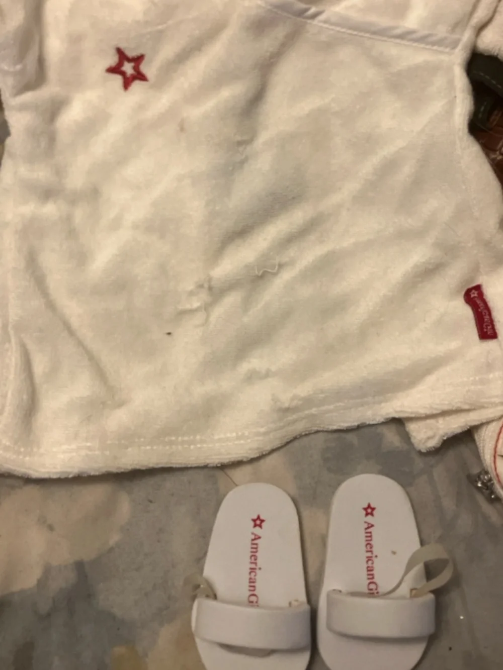 American Girl White Spa Robe and Slippers Set for 18